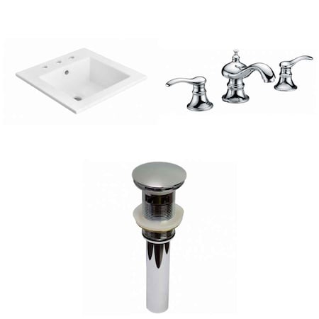 American Imaginations 21-in. W 3H8-in. Ceramic Top Set In White Color - Overflow Drain Incl. AI-29687